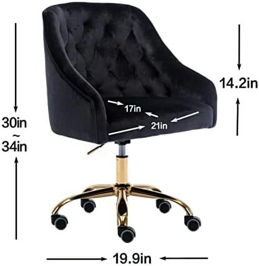 Red Velvet Adjustable Swivel Office Chair E1126