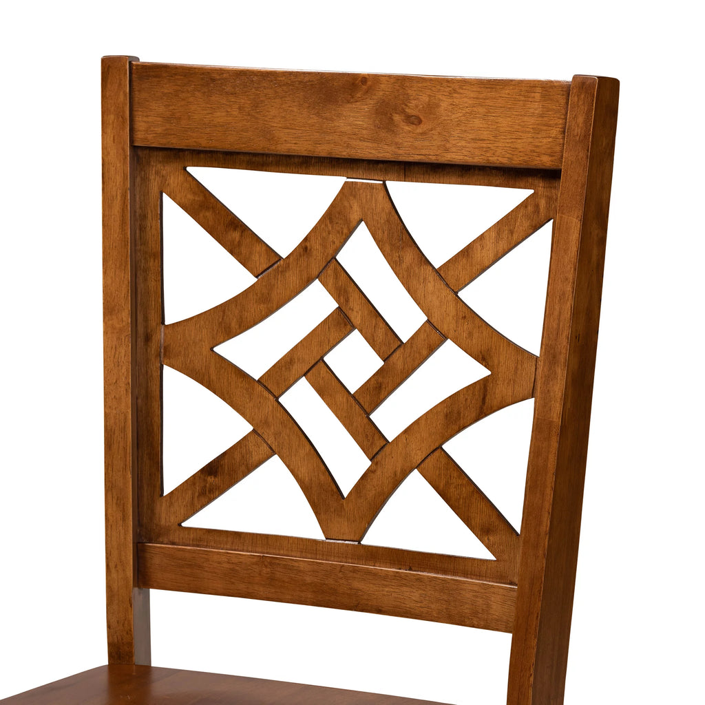 Set of 2 Walnut Brown Dining Chair L735