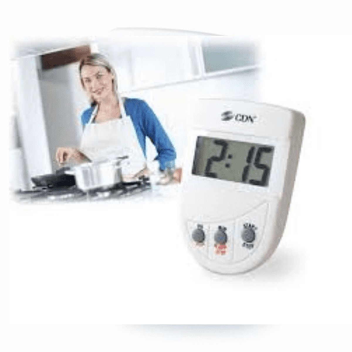 White Digital Kitchen Timer with Loud Alarm W185112