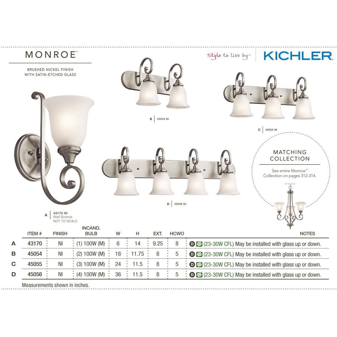 Brushed Nickel Four-Light Bath Fixture Q7777