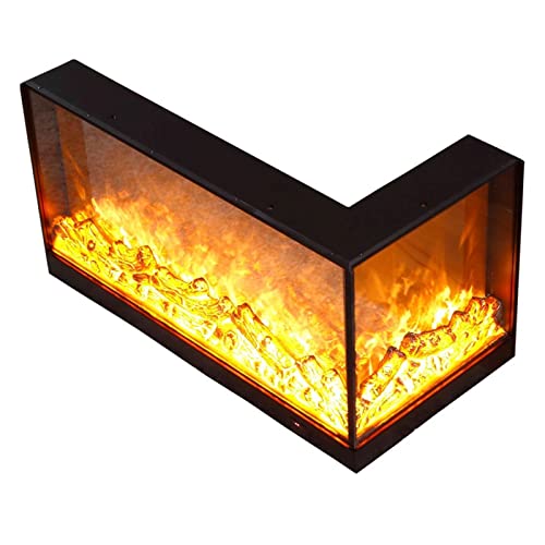 Electric Fireplace L-shaped Corner Decorative Embedded Simulation 3D Flame With Remote Control H499