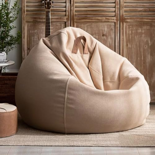 Off-White Cotton Linen Bean Bag Chair Cover, 2.6ft A706