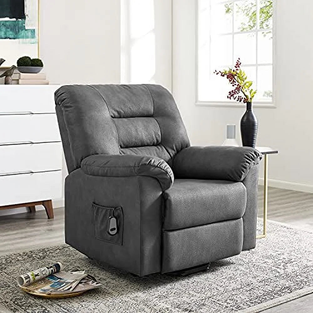 Gray Electric Lift Recliner Chair with Footrest N65615