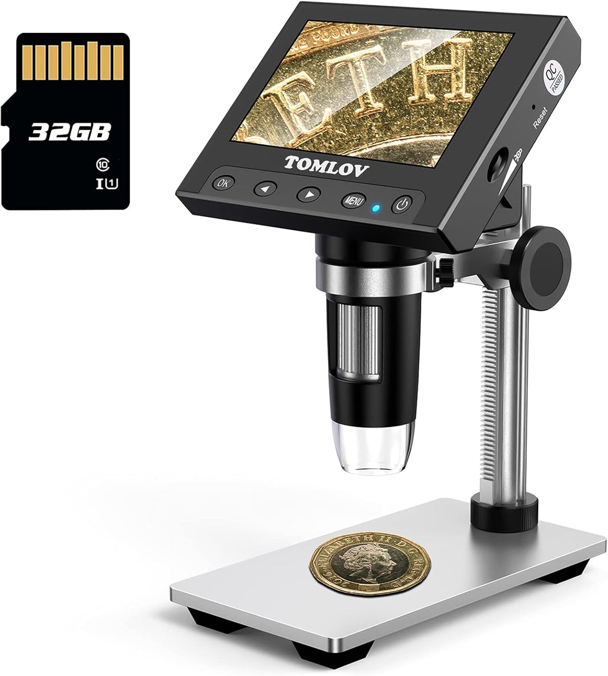 5'' LCD Kids Microscope 300X with 32GB SD Card G293