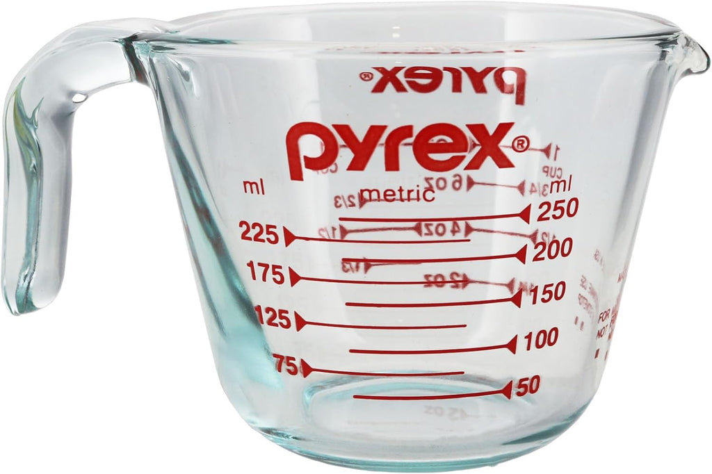 1-Cup Clear Measuring Cup with Red Measurements X909