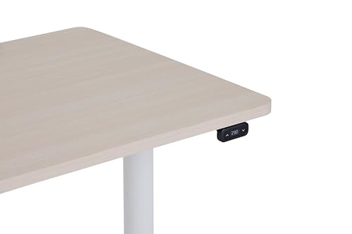 White Base & Light Oak Top Height-Adjustable Desk P910