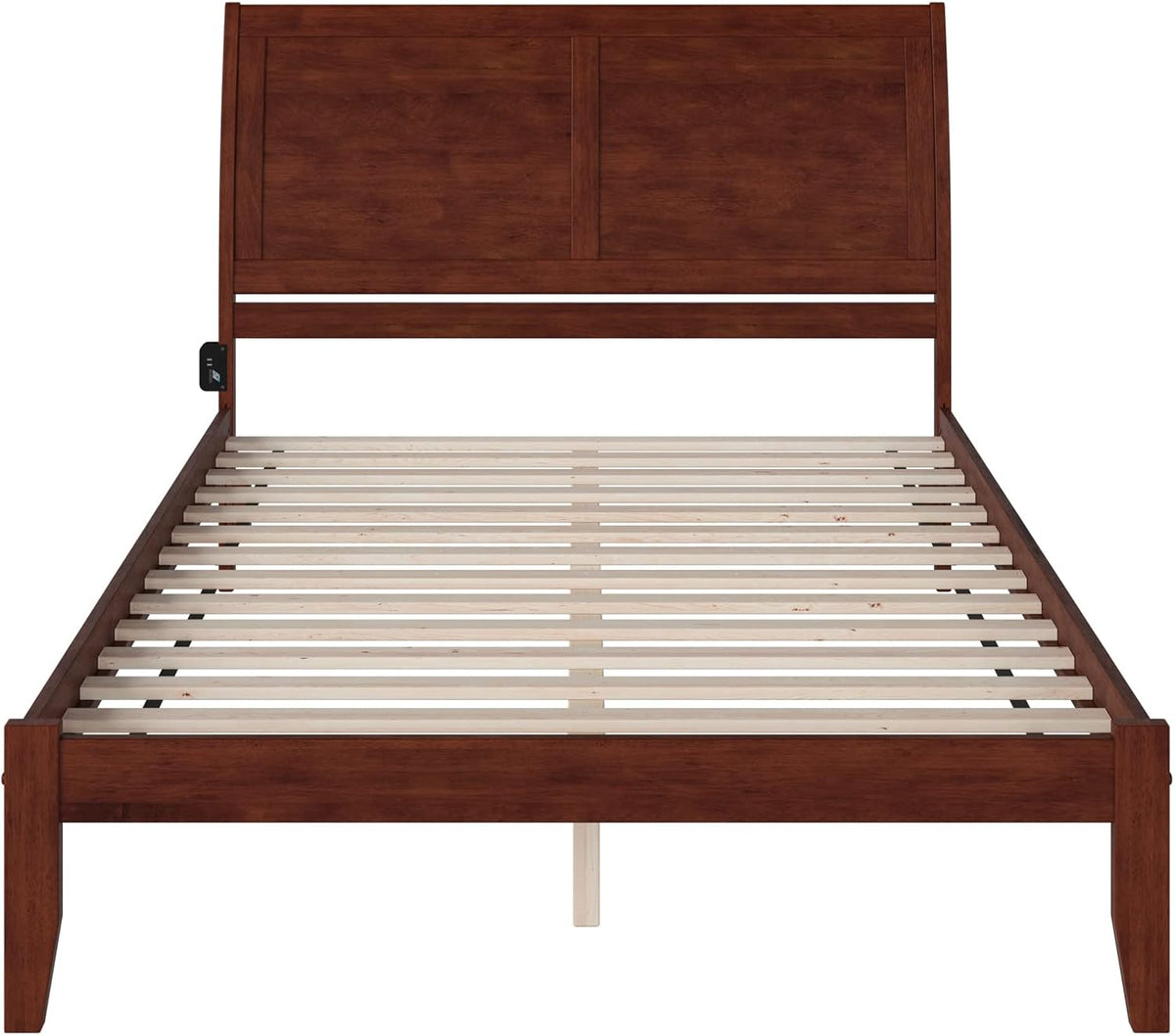 King Walnut Wood Platform Bed F45818