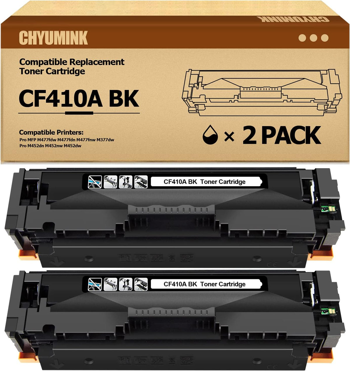 2 Pack Black Compatible Toner Cartridges Y54307