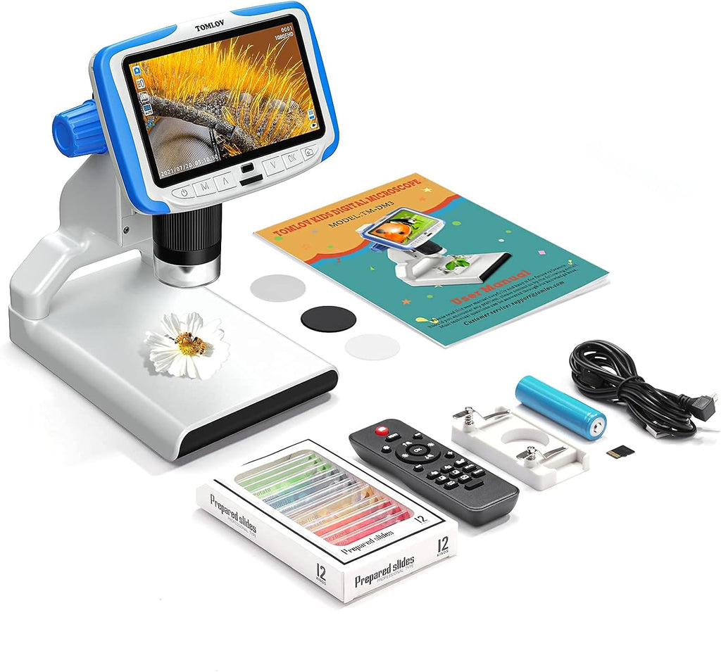5'' LCD Kids Microscope 300X with 32GB SD Card G293