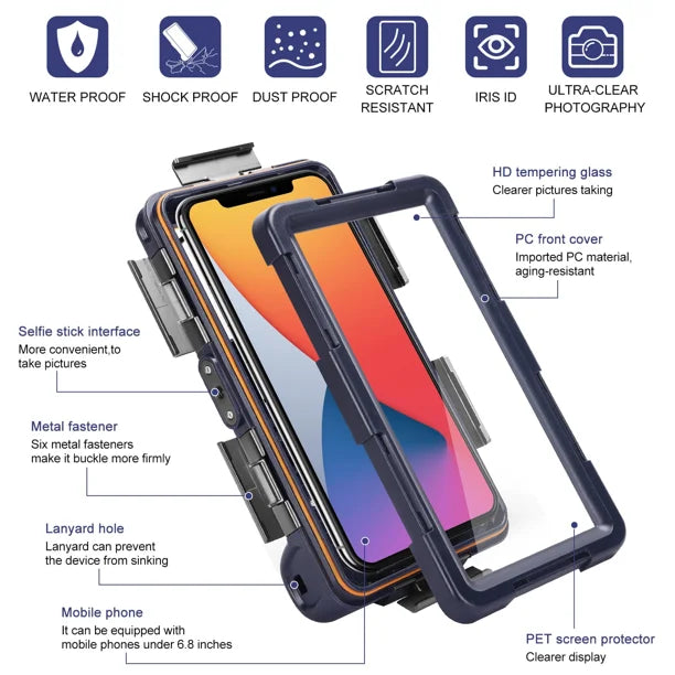 Waterproof Protective Case for Phones Up to 6.9 Inch I3401