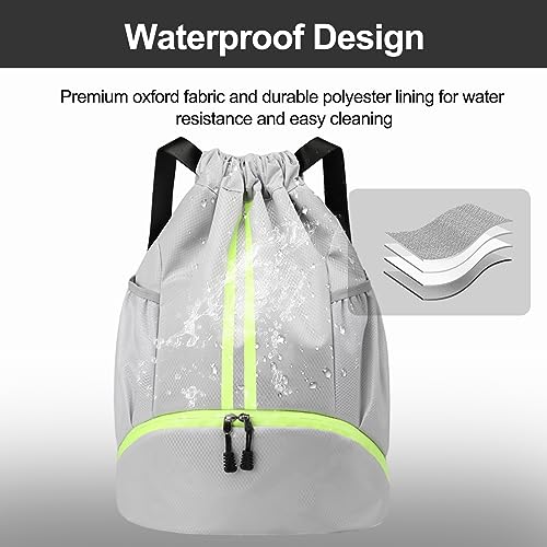 Drawstring Backpack with Shoes Compartment and Wet Proof Pocket S166