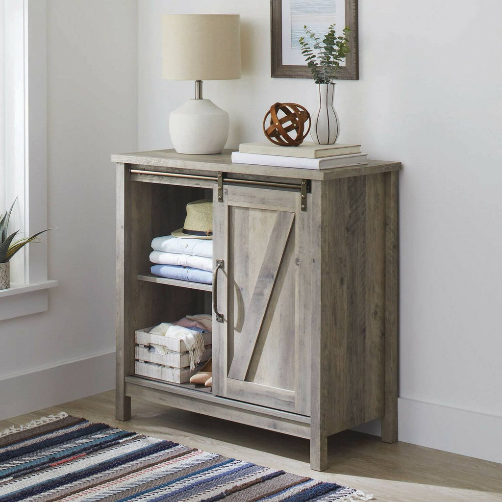 Rustic Gray Accent Storage Cabinet W8473