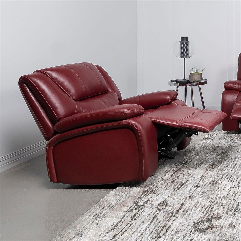 Red Faux Leather Upholstered Glider Recliner E494357