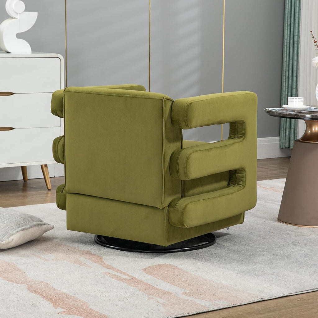 Olive Upholstered Swivel Accent Chair Z174316