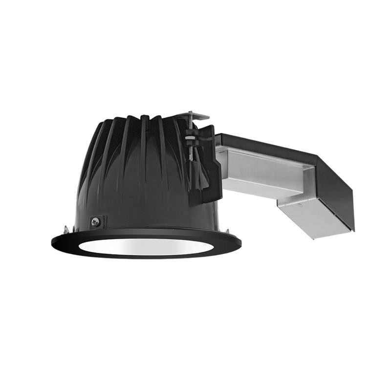 4 inch Round 12W Dimmable 3000K White Cone Black Ring I528214
