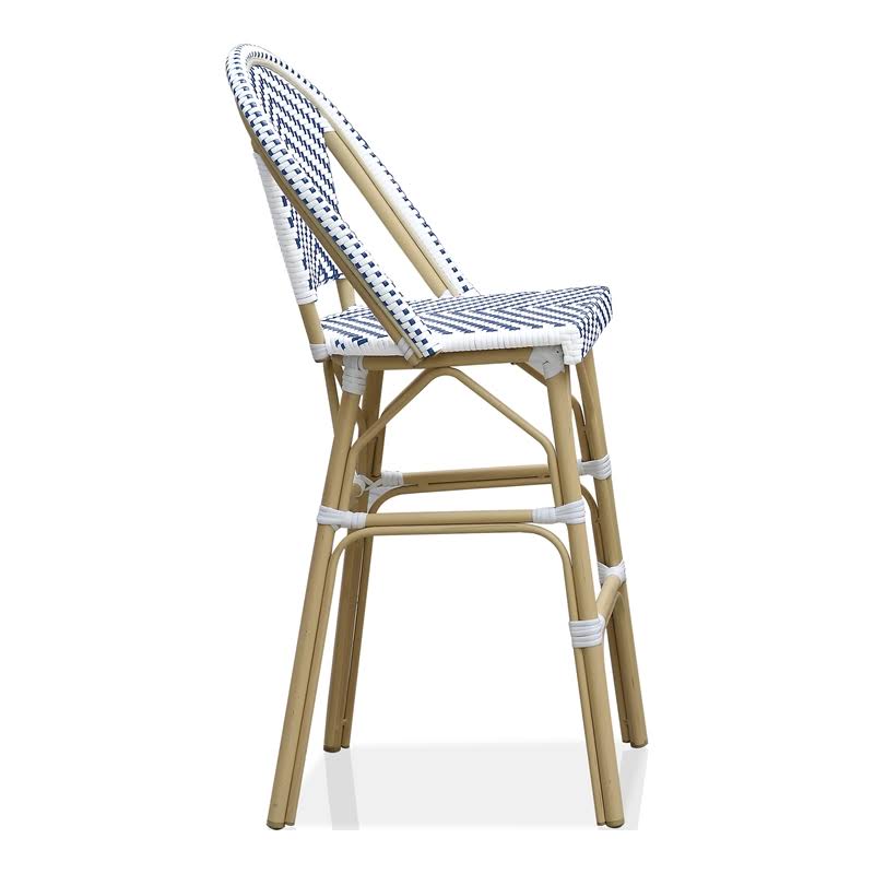 Navy Aluminum Patio Bar Chairs Set of 2 W86922