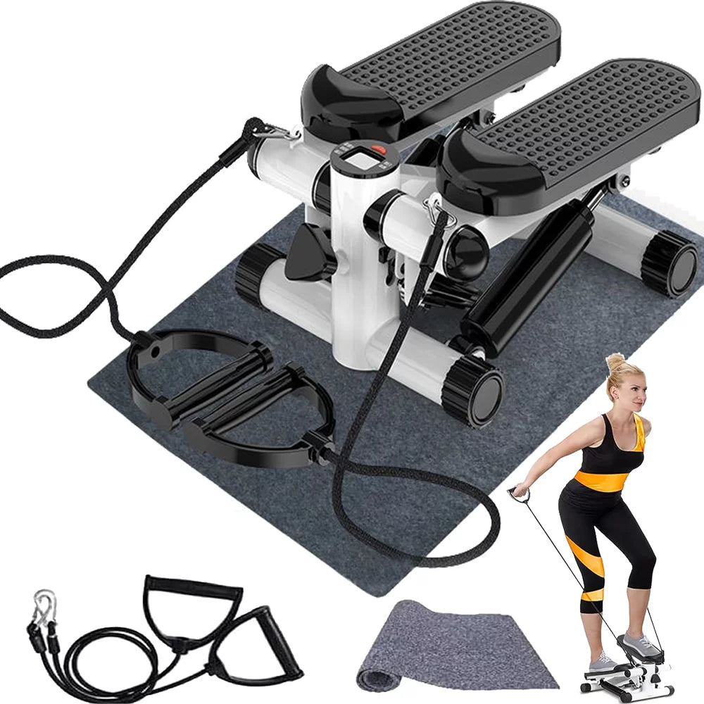 Mini Stepper with LCD, Resistance Bands & Calories Count, Black B613