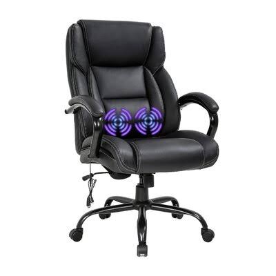 Adjustable Reclining Ergonomic Faux Leather Swiveling Game Chair in Black L8053