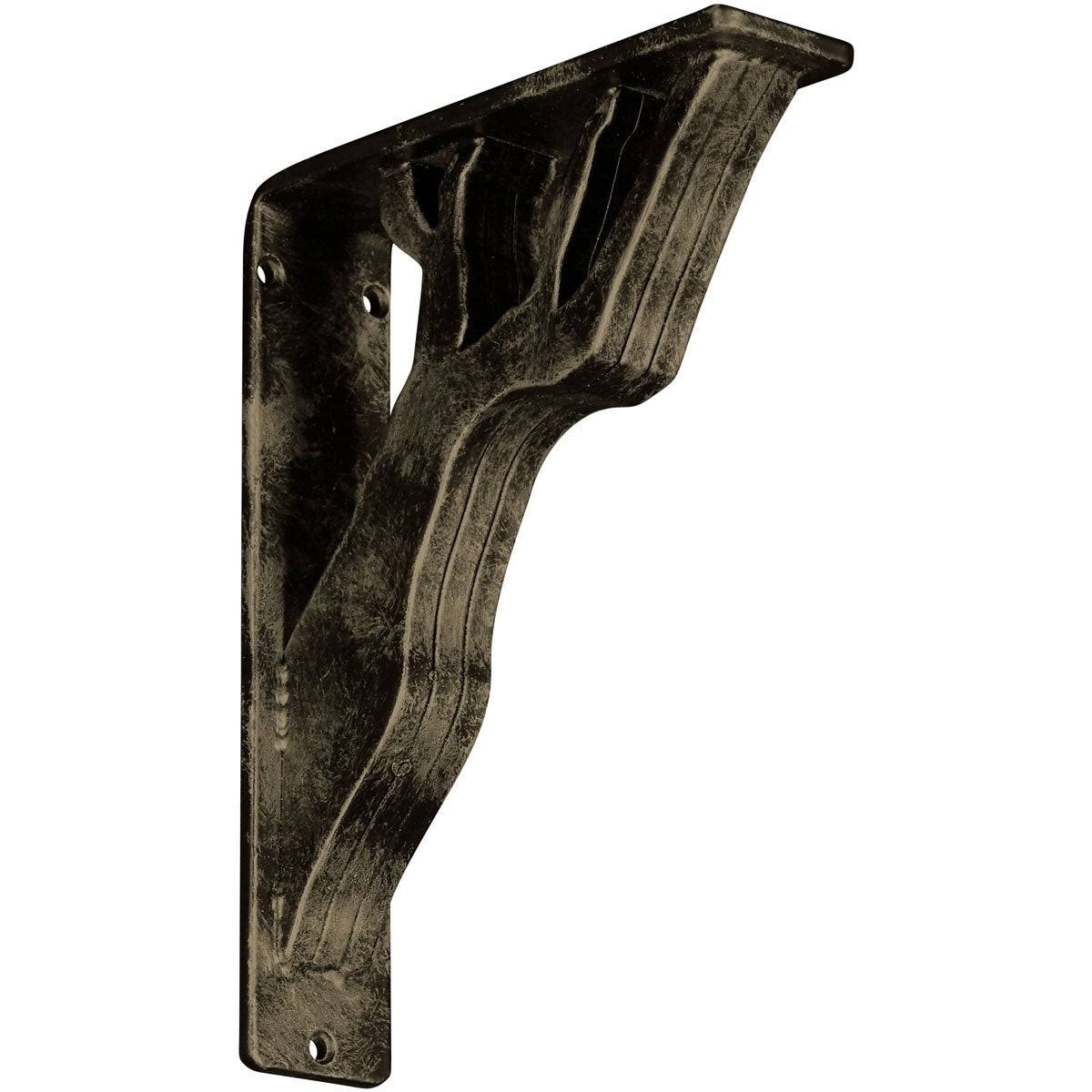 Wrought Iron Bracket Antiqued Pale Gold Triple Center Brace T79029