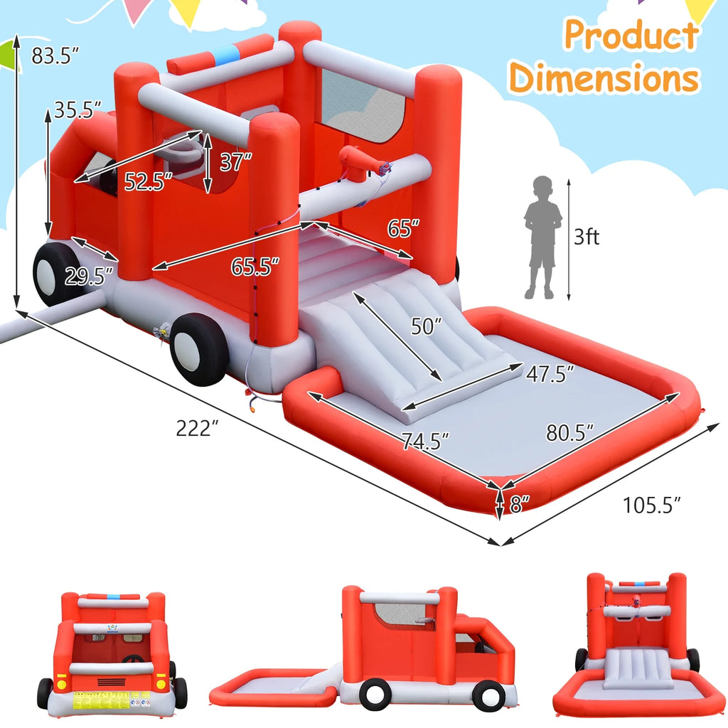 Inflatable Castle Water Park Kids Bounce House with 480W Blower Y81025