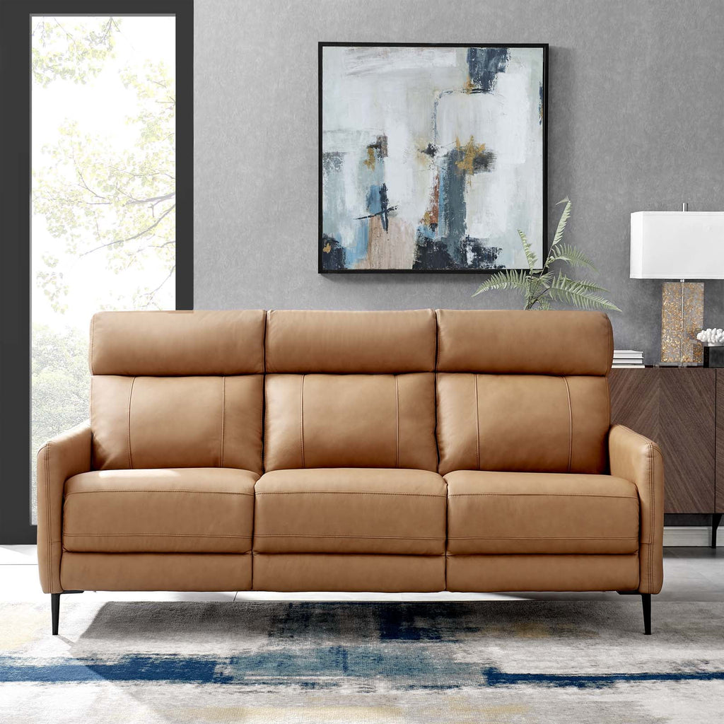 Tan Leather Sofa Y76159