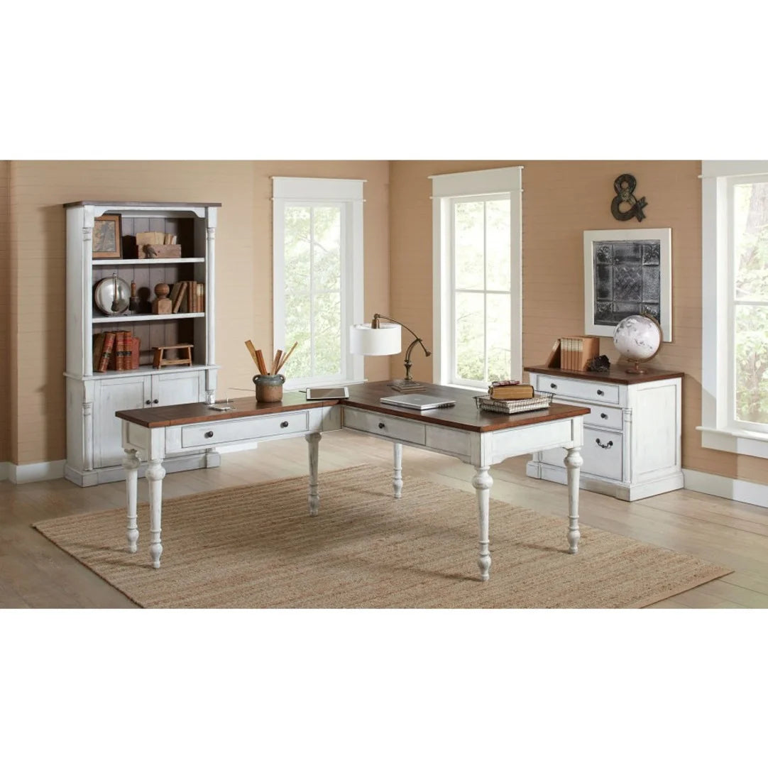 White 3 Drawer Rustic Wood File Cabinet H210
