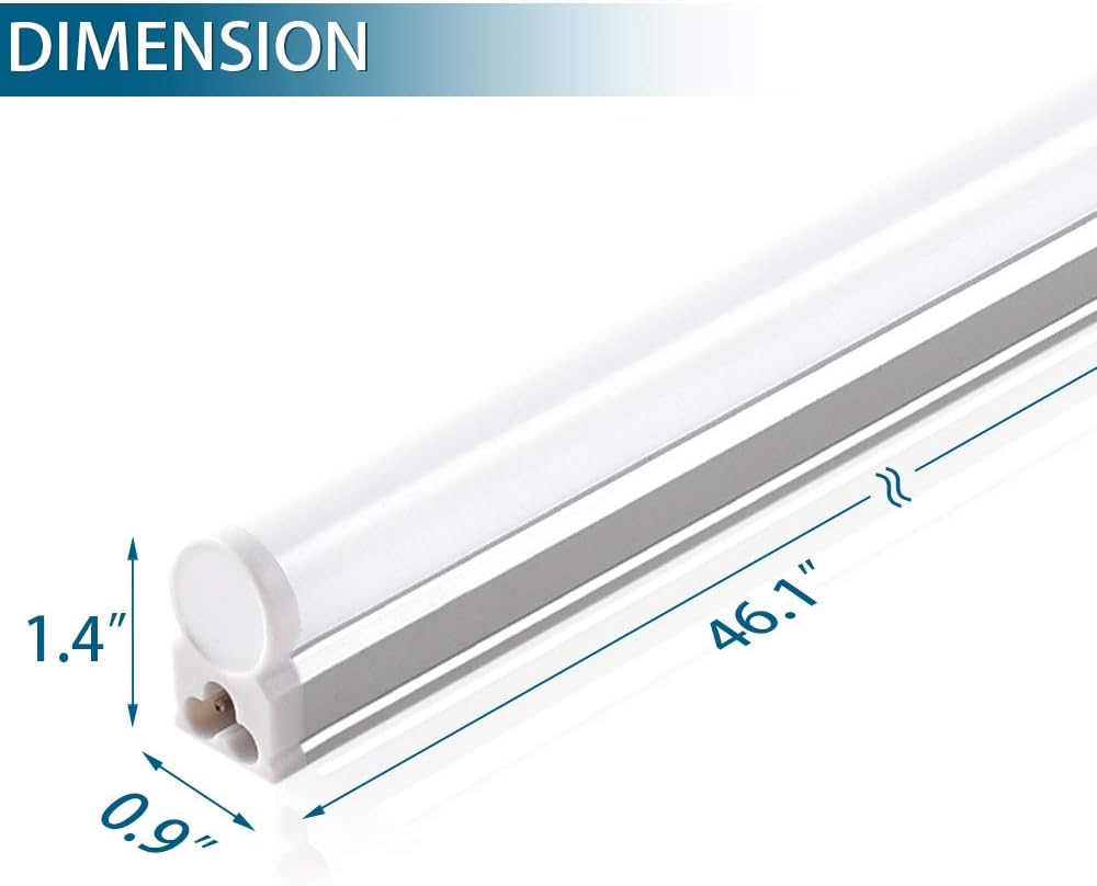 LED T5 Integrated Single Fixture, 4FT, 2200lm, 6500K, 20W, Utility Shop Light Q913