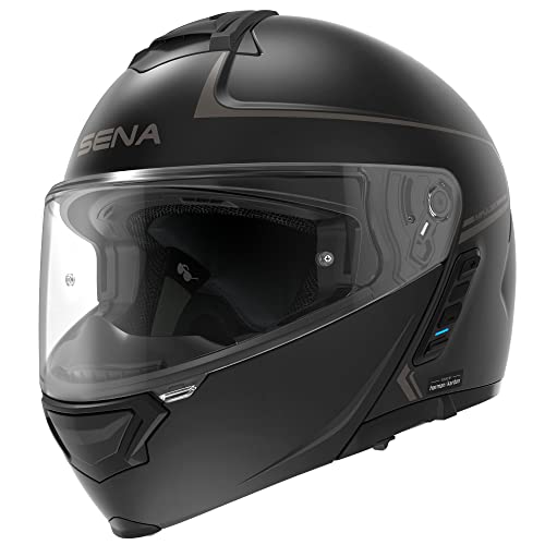 Matte Black Large Dual Visor Modular Bluetooth Helmet C2478