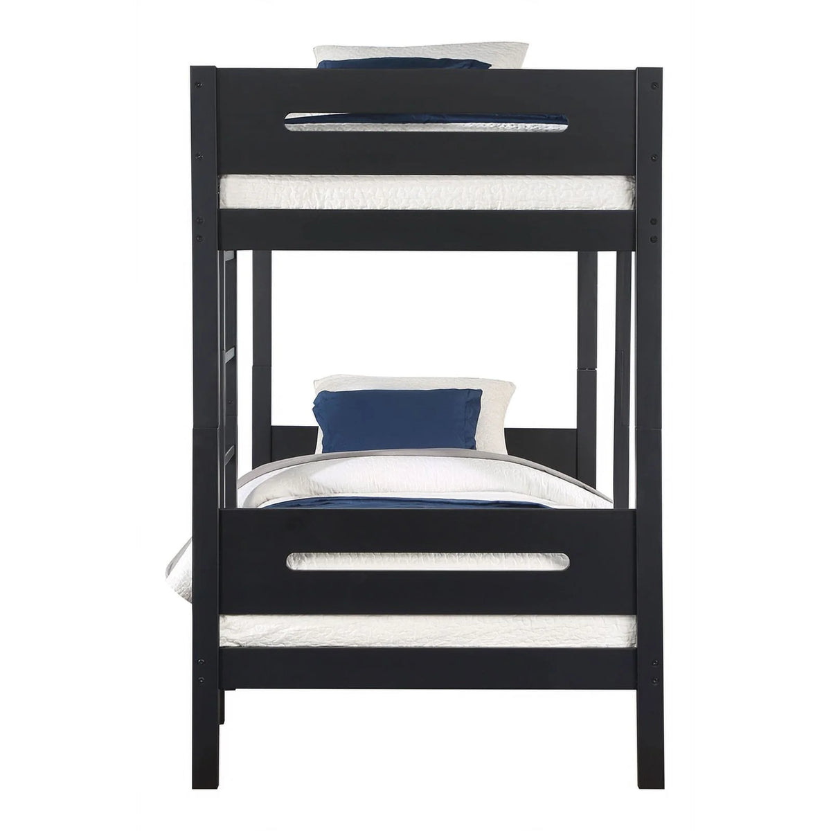 Black Wood Twin over Twin Bunk Bed I8663