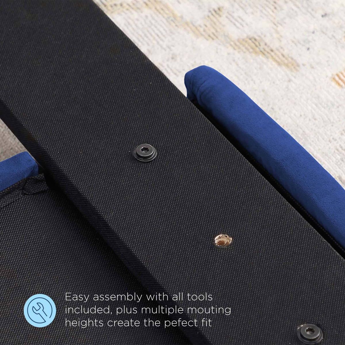 Navy Performance Velvet Full/Queen Headboard L439