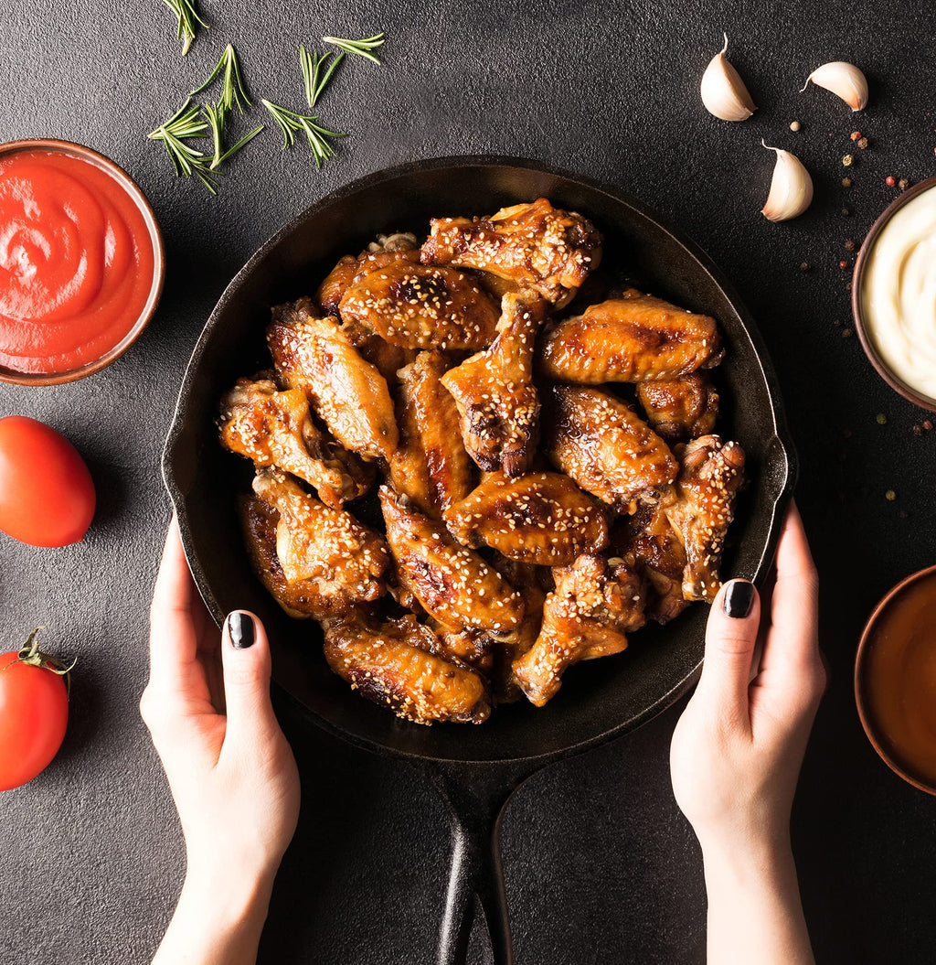 Pre Seasoned Cast Iron Skillet 3 Piece Set Black V304