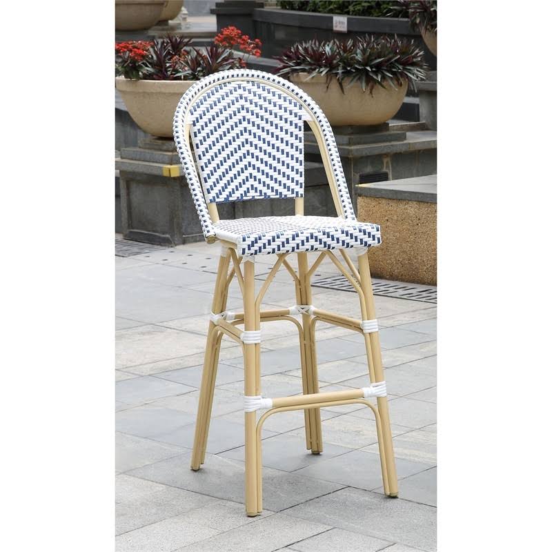 Navy Aluminum Patio Bar Chairs Set of 2 W86922