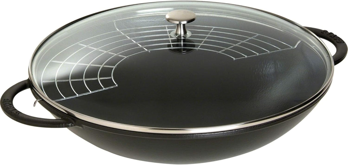 Black Matte Cast Iron Wok H279
