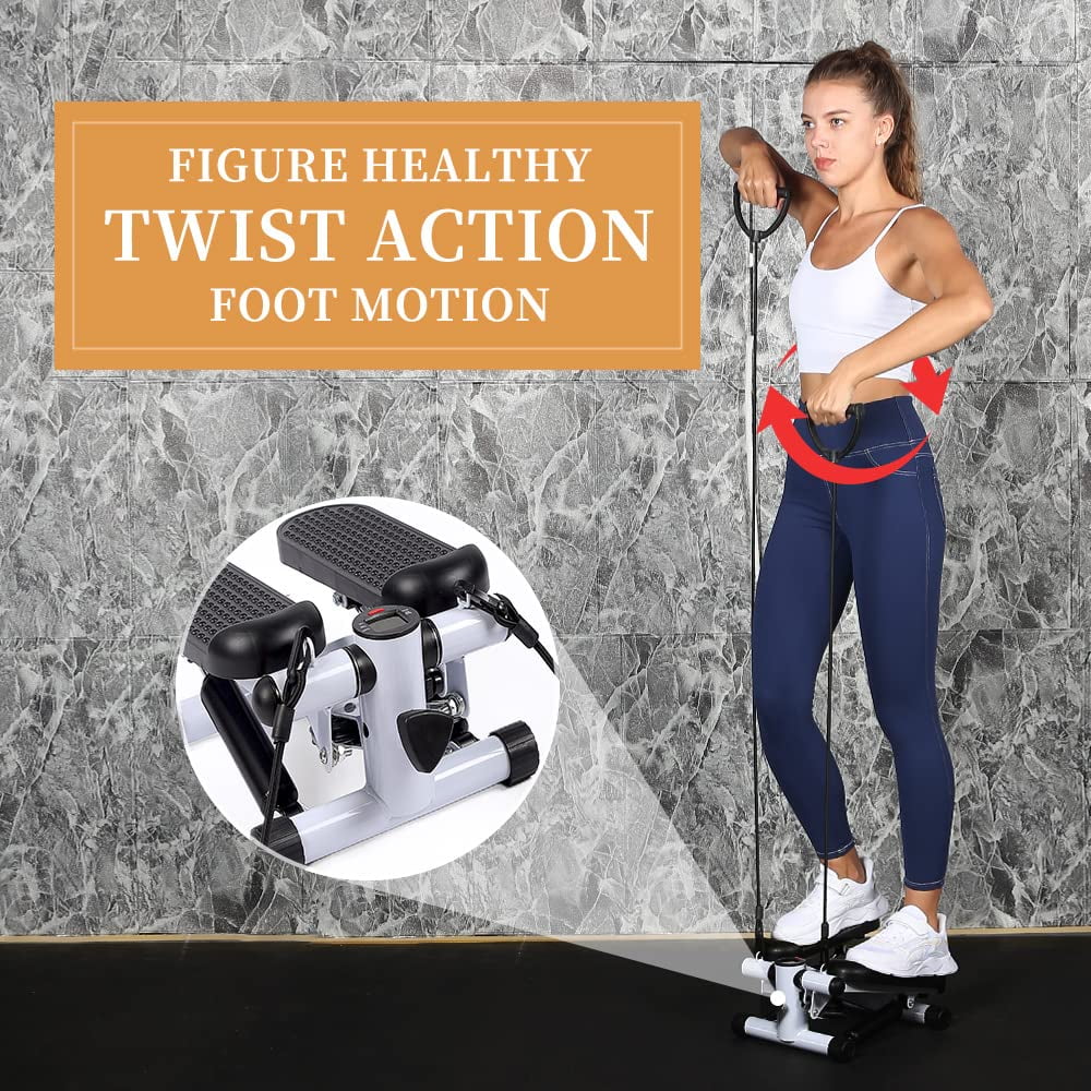 Mini Stepper with LCD, Resistance Bands & Calories Count, Black B613