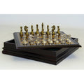 Metal Chess Set with Wood Board Q30111