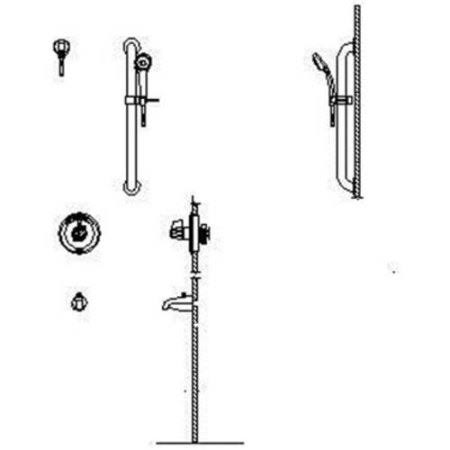 Chrome Universal Tub Trim, Hand Shower and Grab Bar F678