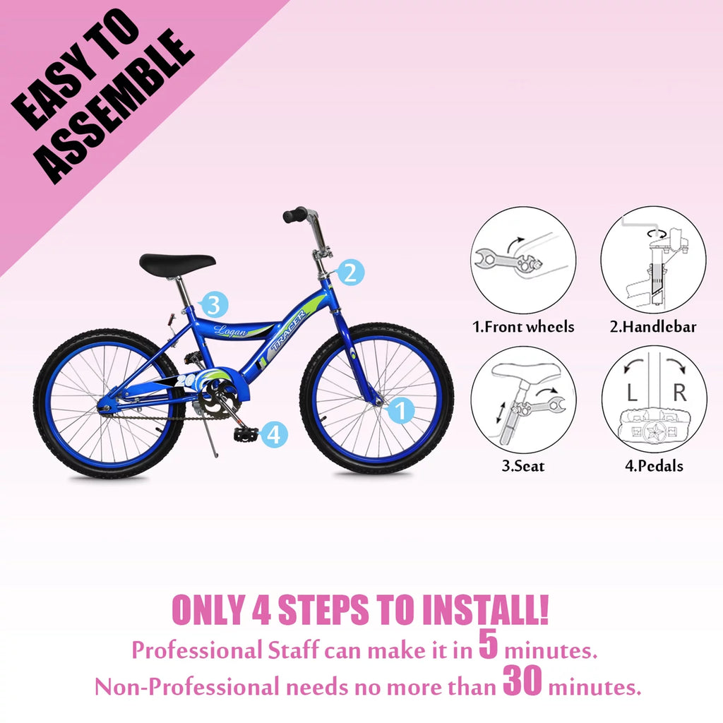 20 Inch Kids Bike with Kickstand and Coaster Brake U3510