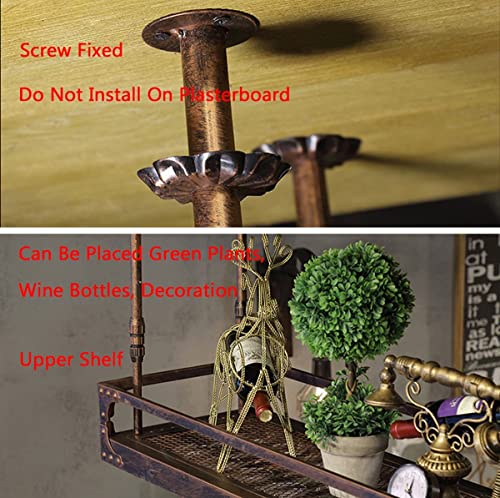 Bronze Metal Wall-Mounted Wine Glass Rack, 80x35cm W164256