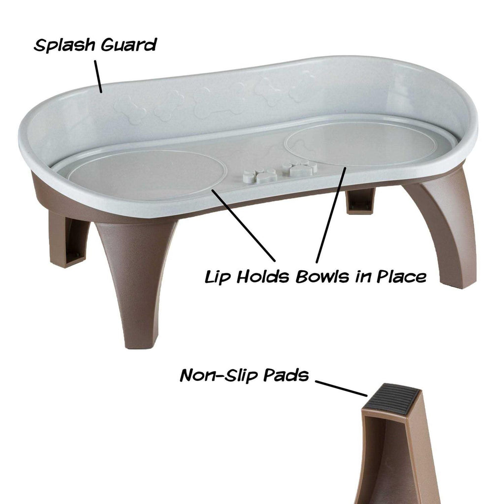 Elevated Pet Feeding Tray with Splash Guard and Non-Skid Feet X591104