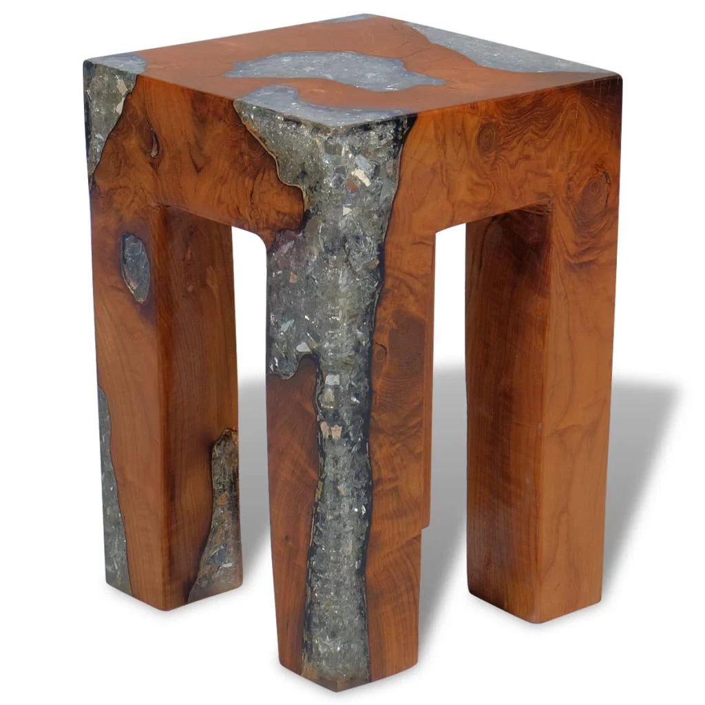Teak Wood and Resin Stool D62198