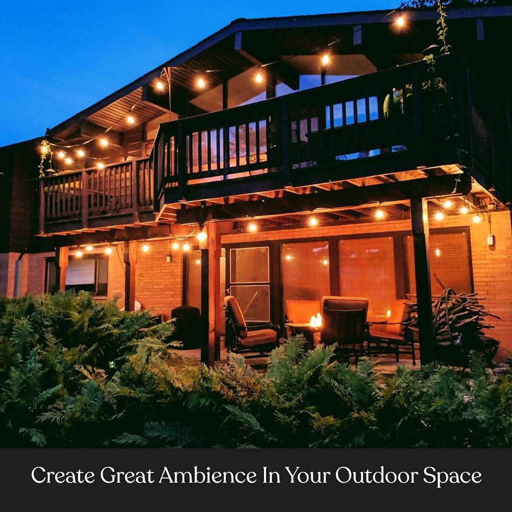 Waterproof Outdoor String Lights with 48 Ft Dimmable Edison Bulbs S3467