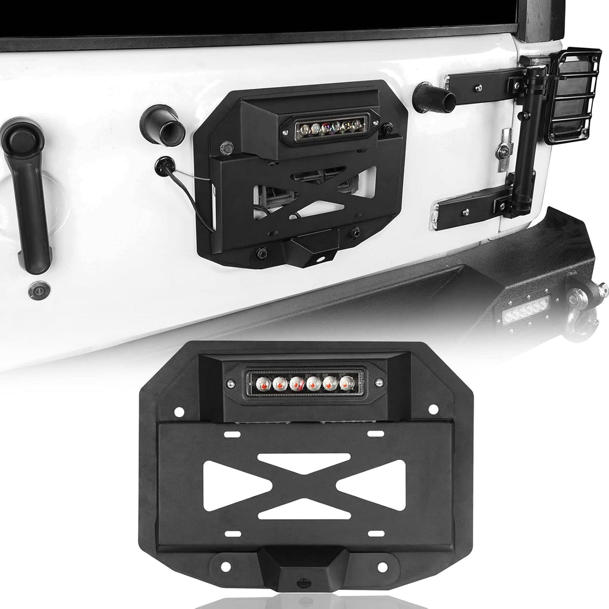 Spare Tire Delete License Plate Relocation Kit with Third Brake Light R31017