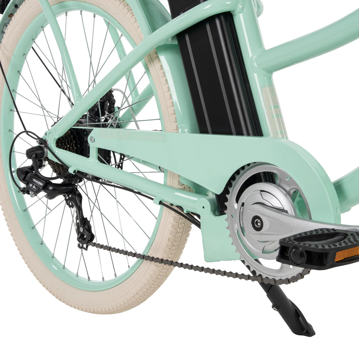 26-in 7-Spd Electric Cruiser Bike, Mint Green, 36V, 350W R1460