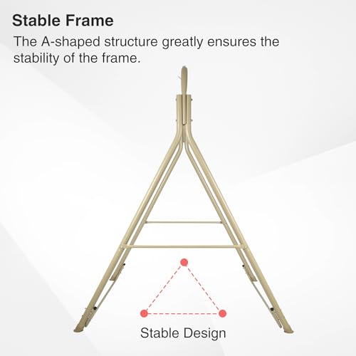 Hammock Chair Stand with Hanging Swing Chair, Heavy Duty Steel, Max Load 330 Lbs J45973