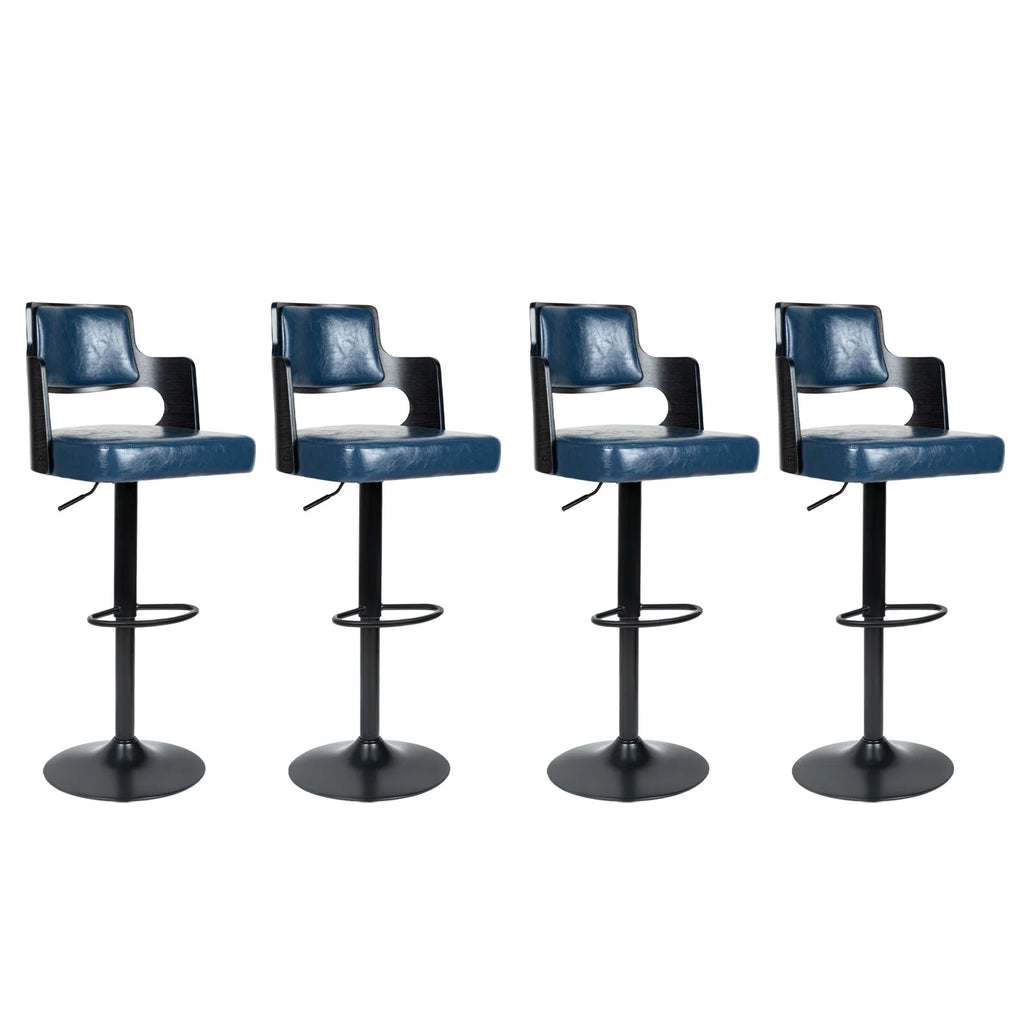 Adjustable Bar Stools with Wood Back Set of 4 O682379