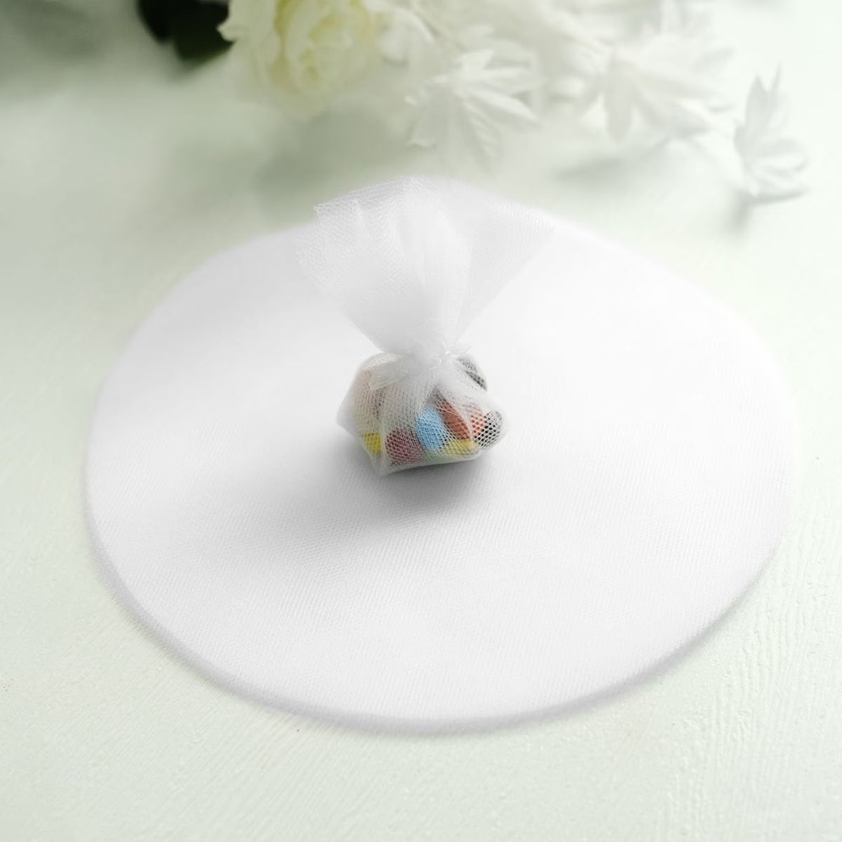 White 9" Tulle Circles Fabrics Sewing Z438