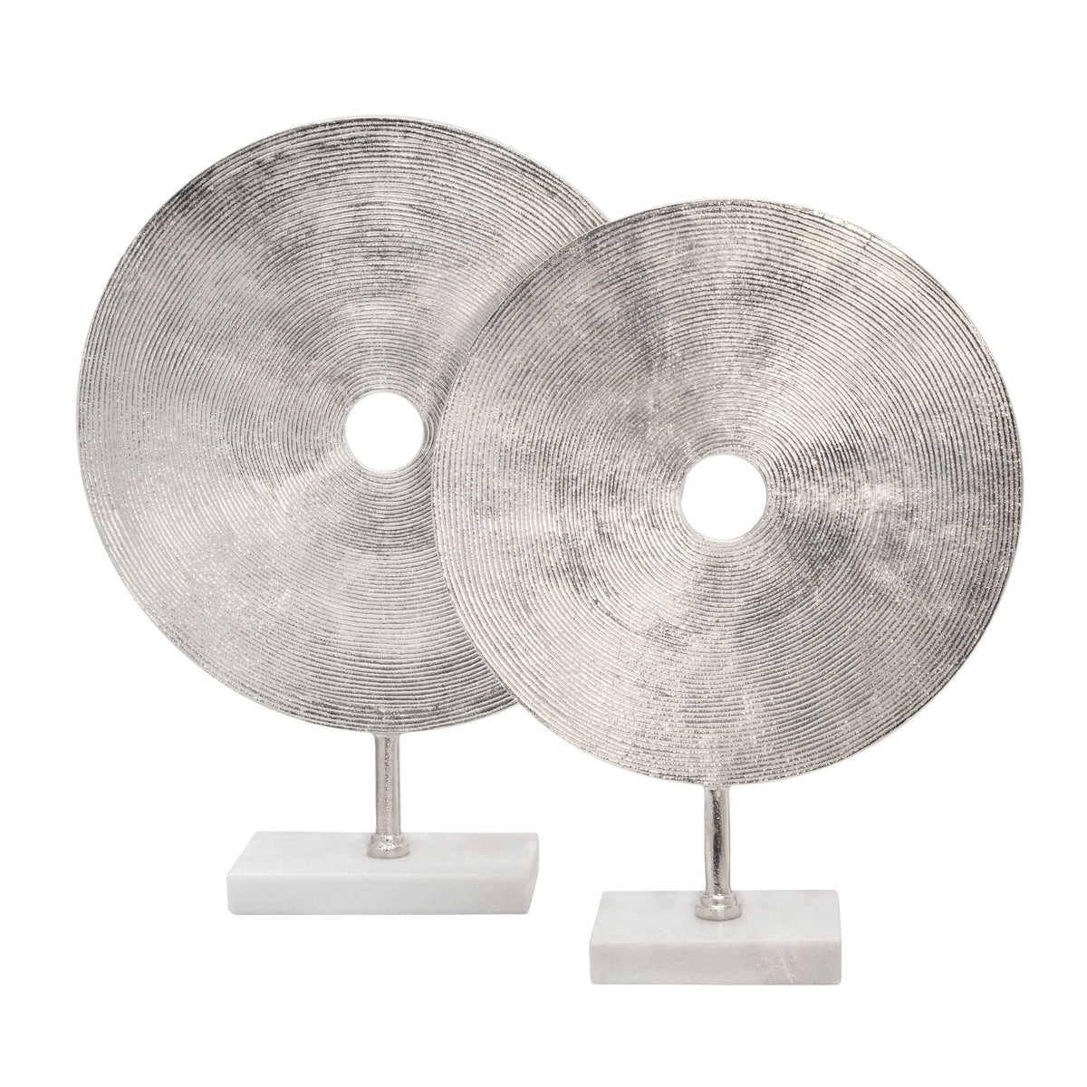 Silver Disc on Marble Base H96371