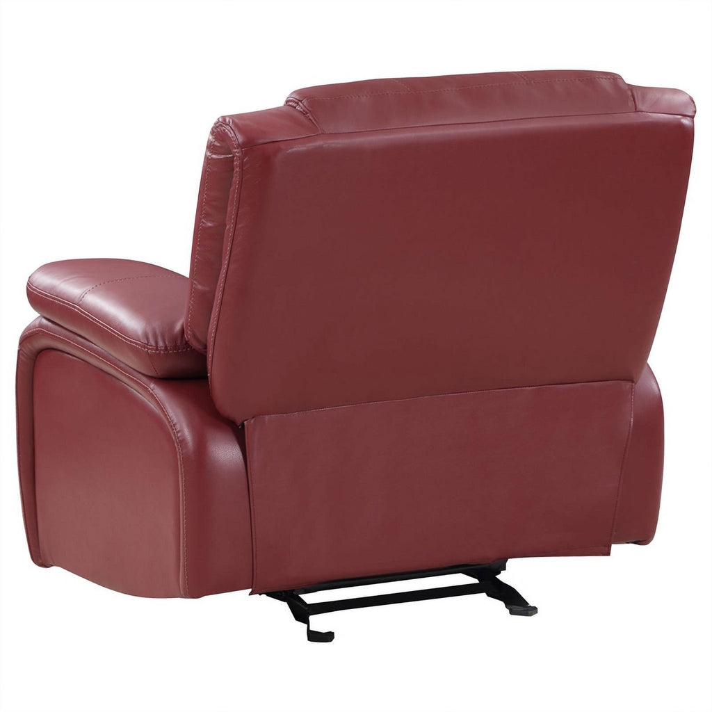 Red Faux Leather Upholstered Glider Recliner E494357
