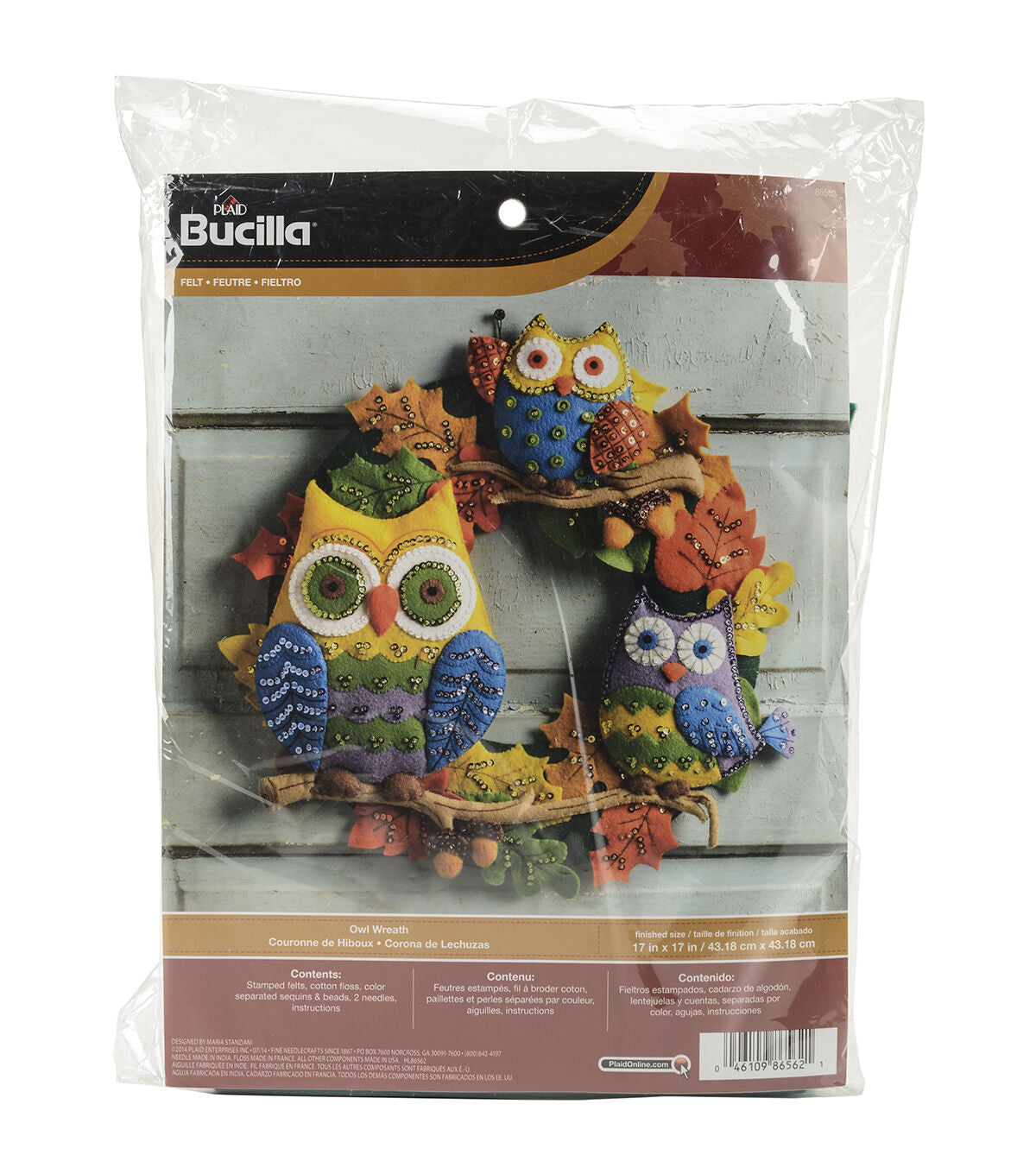 17 Owl Felt Applique Kit F97059