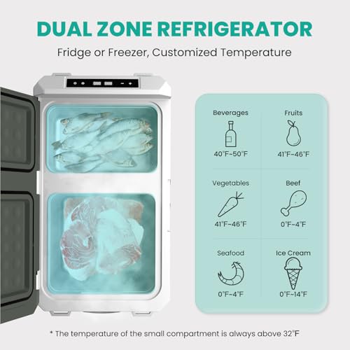 12V Dual Zone 42QT Portable Refrigerator Freezer E98695
